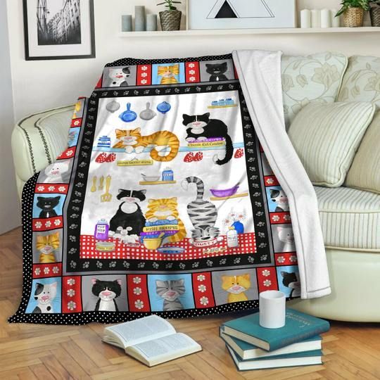 Cat Sherpa Fleece Blanket