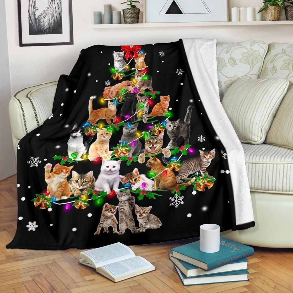 Cat Sherpa Fleece Blanket
