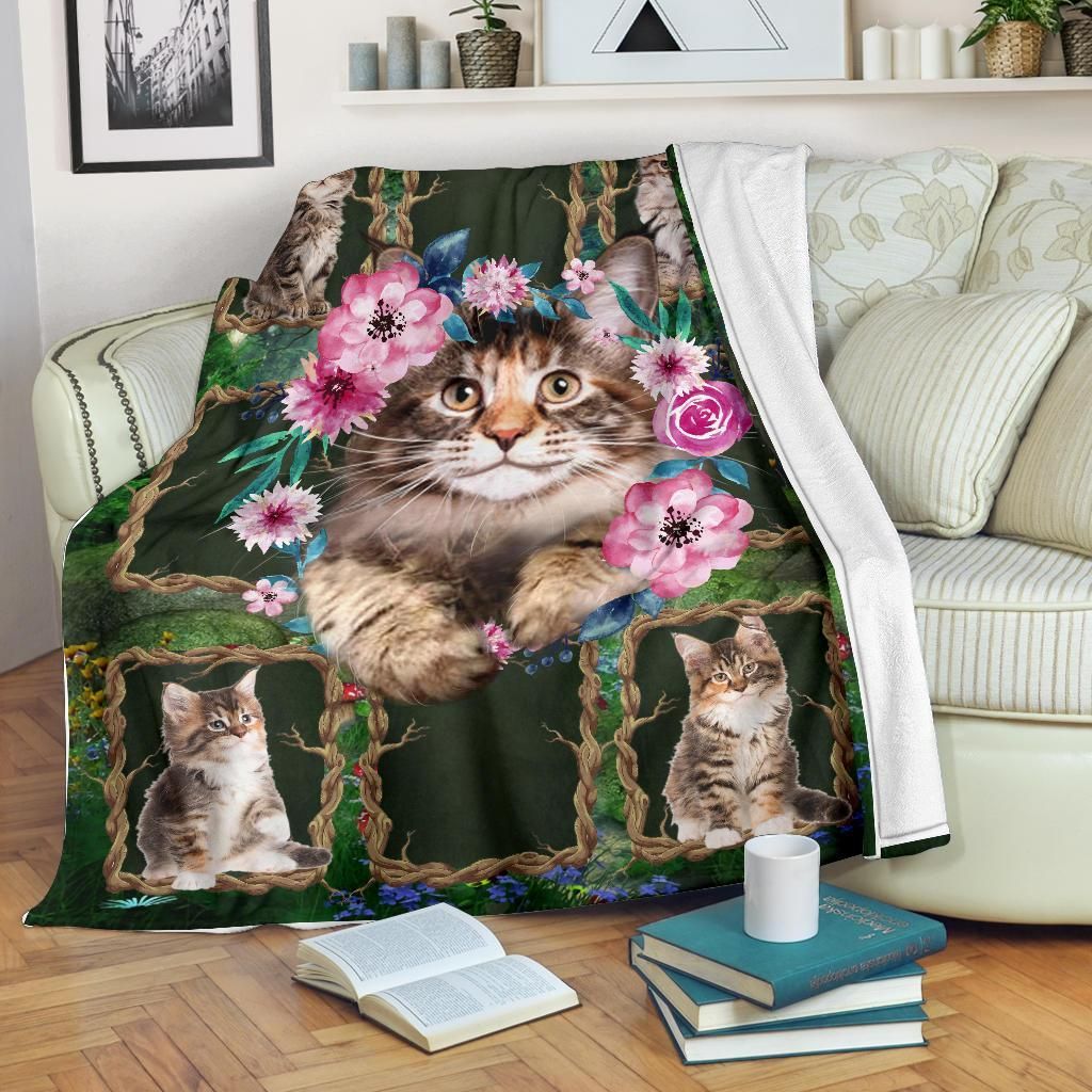 Cat Sherpa Fleece Blanket
