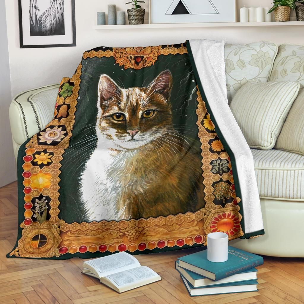 Cat Sherpa Fleece Blanket