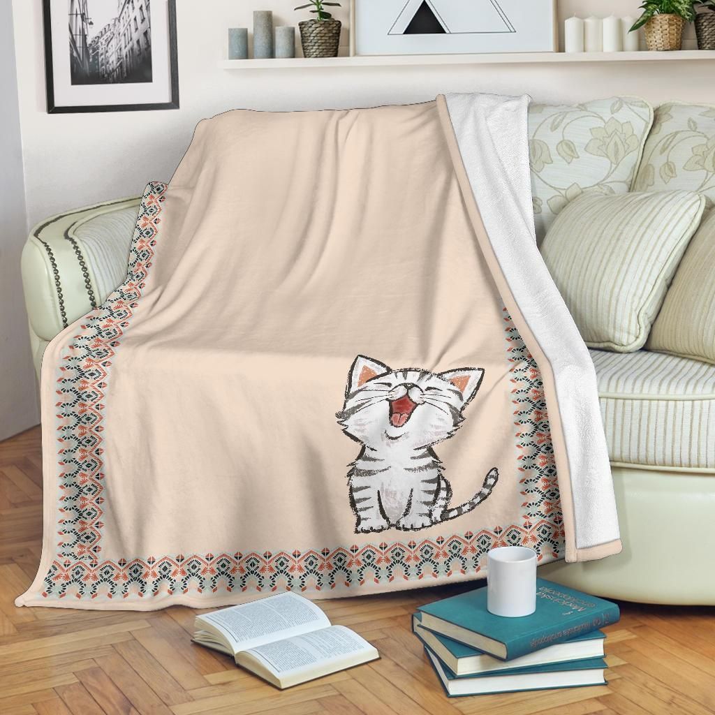 Cat Sherpa Fleece Blanket