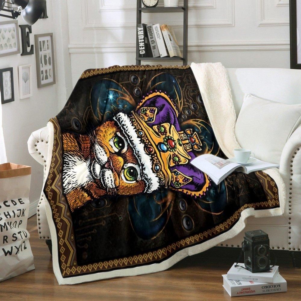 Cat Sherpa Fleece Blanket
