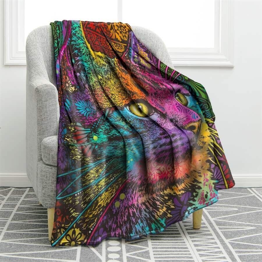 Cat Sherpa Fleece Blanket