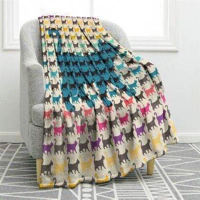 Cat Sherpa Fleece Blanket