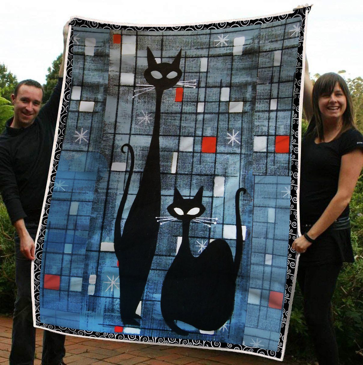 Cat Sherpa Fleece Blanket