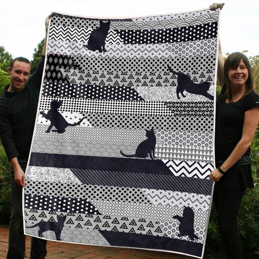 Cat Sherpa Fleece Blanket