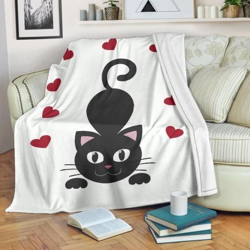 Cat Sherpa Fleece Blanket