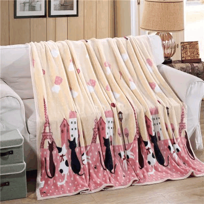 Cat Sherpa Fleece Blanket