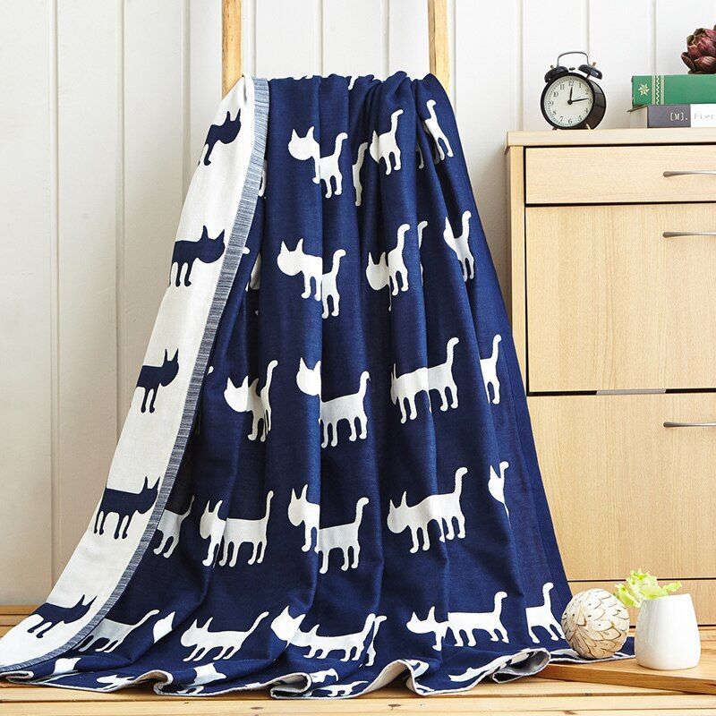 Cat Sherpa Fleece Blanket