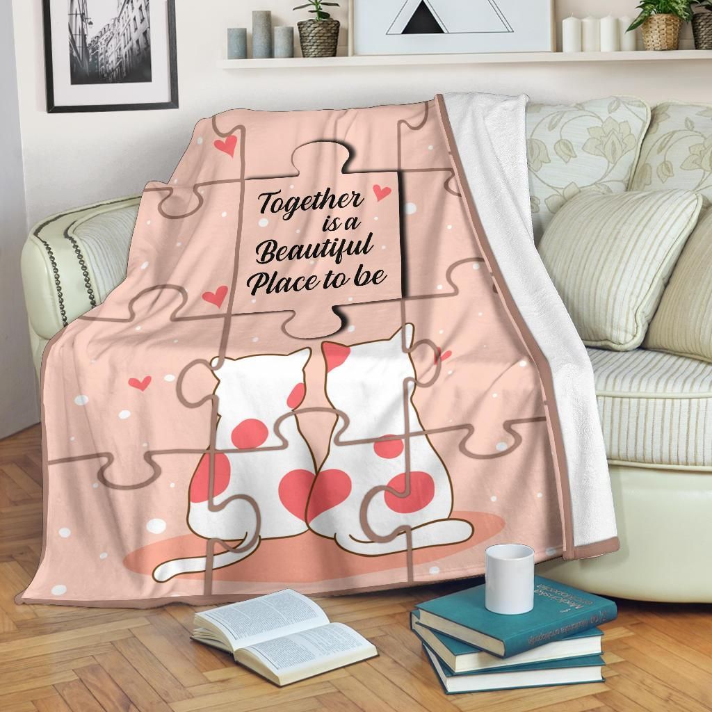 Cat Sherpa Fleece Blanket