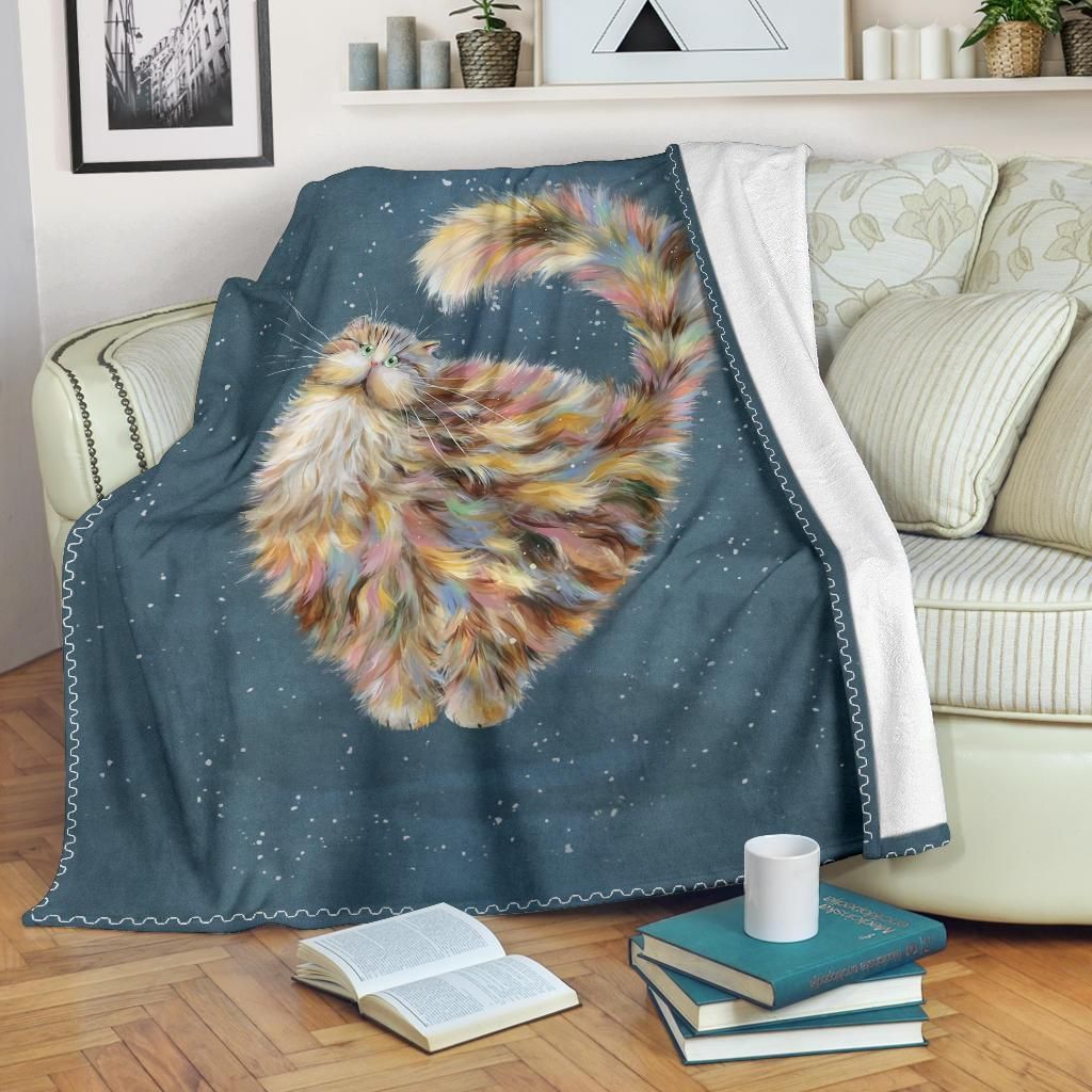 Cat Sherpa Fleece Blanket