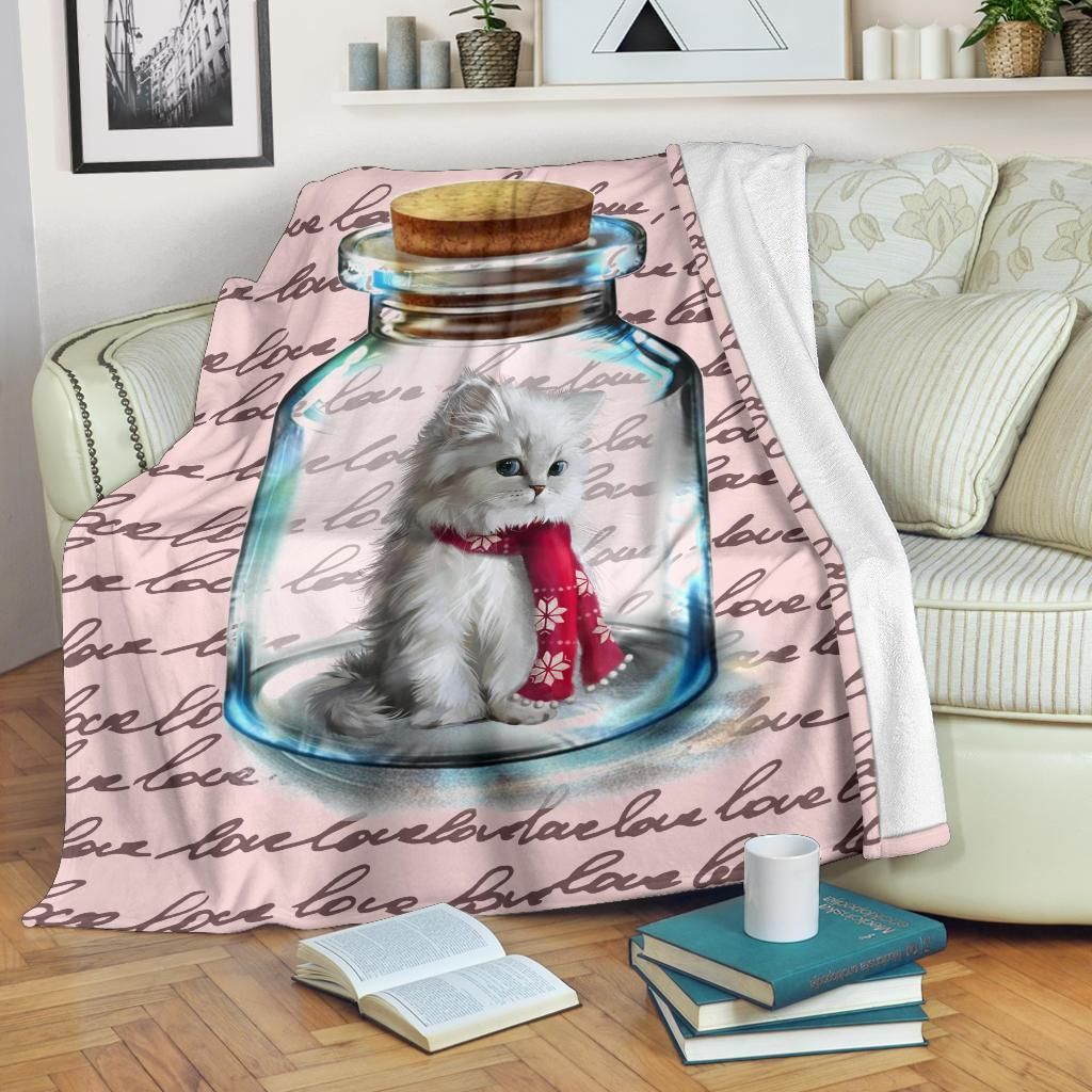 Cat Sherpa Fleece Blanket