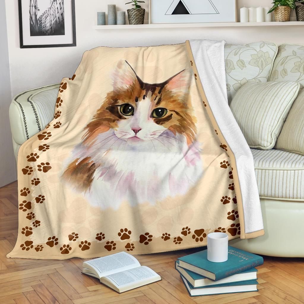 Cat Sherpa Fleece Blanket