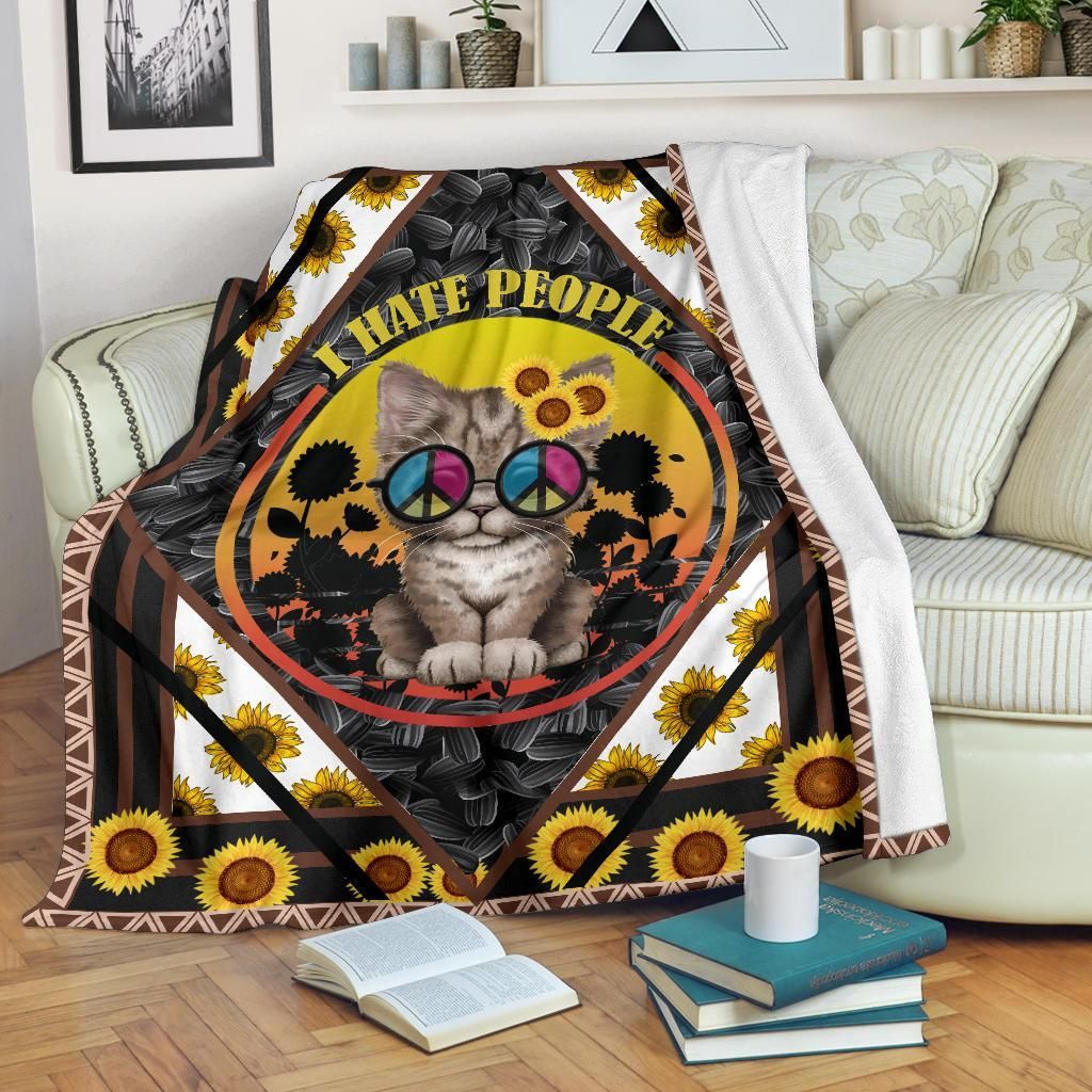 Cat Sherpa Fleece Blanket