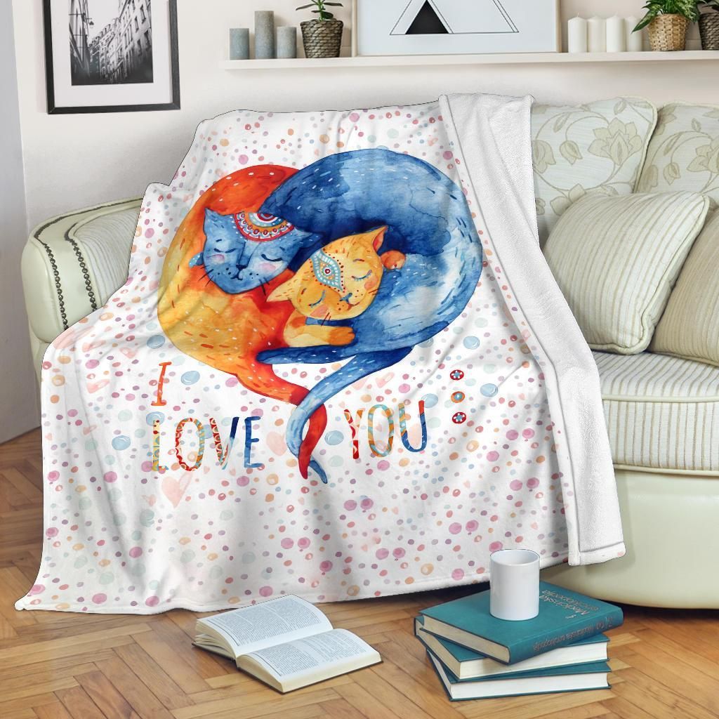 Cat Sherpa Fleece Blanket