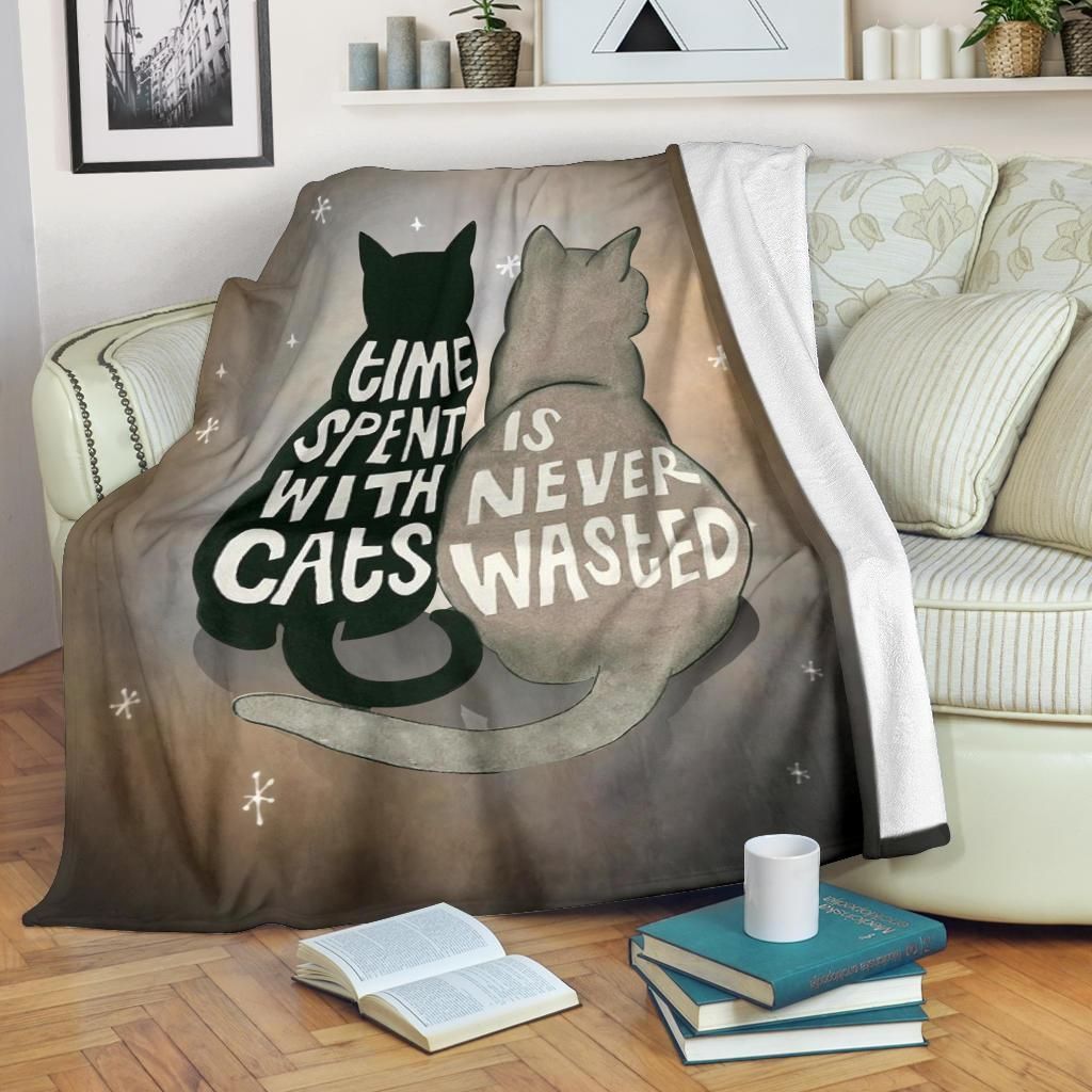 Cat Sherpa Fleece Blanket