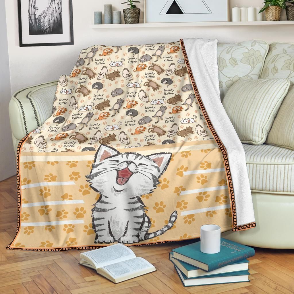 Cat Sherpa Fleece Blanket