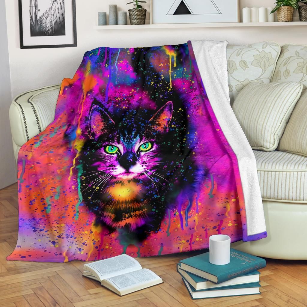 Cat Sherpa Fleece Blanket