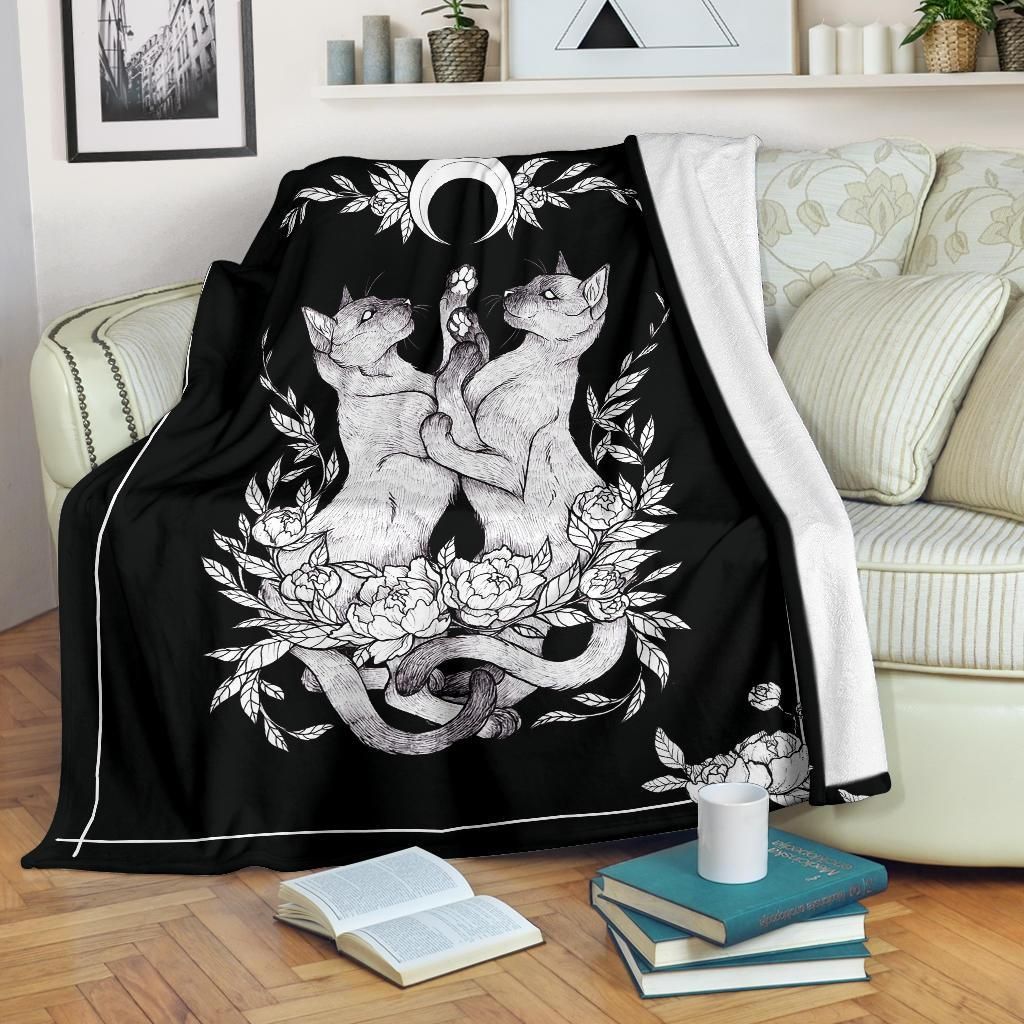 Cat Sherpa Fleece Blanket