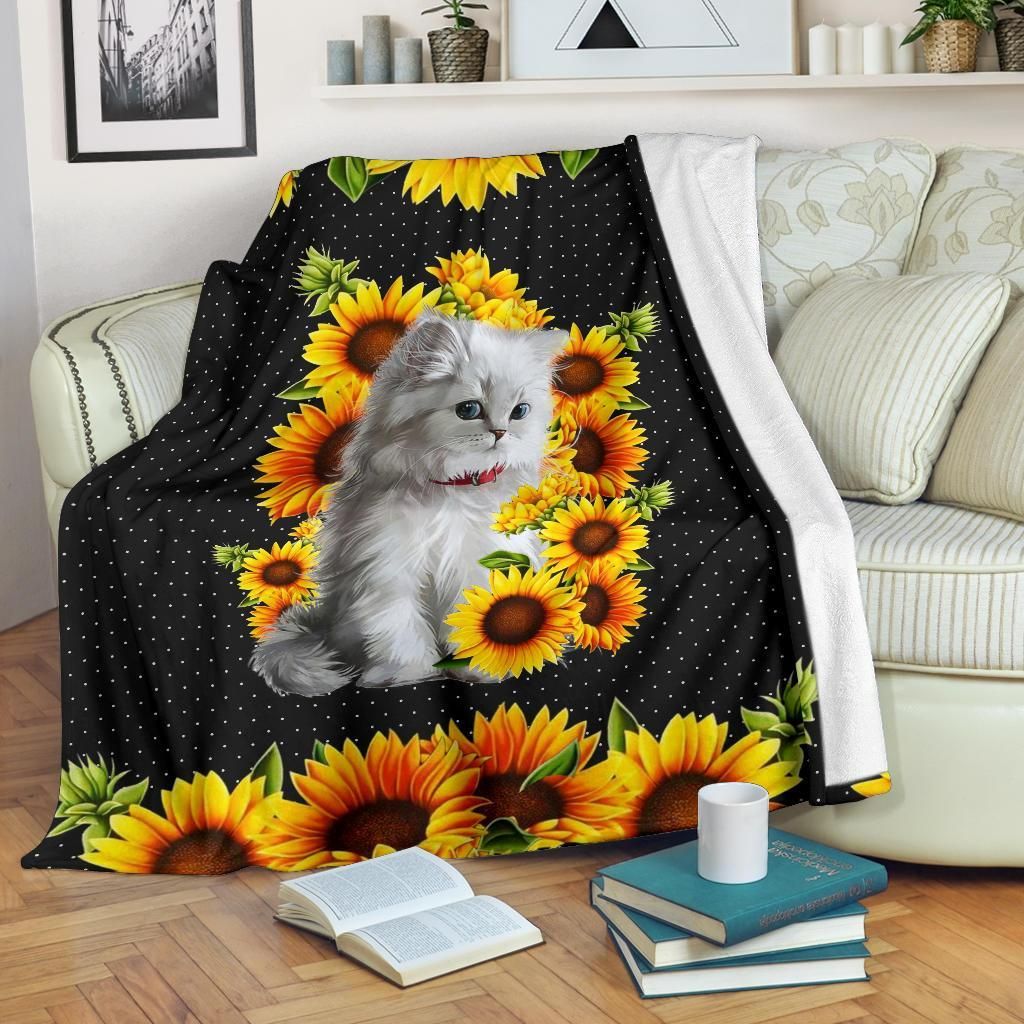 Cat Sherpa Fleece Blanket