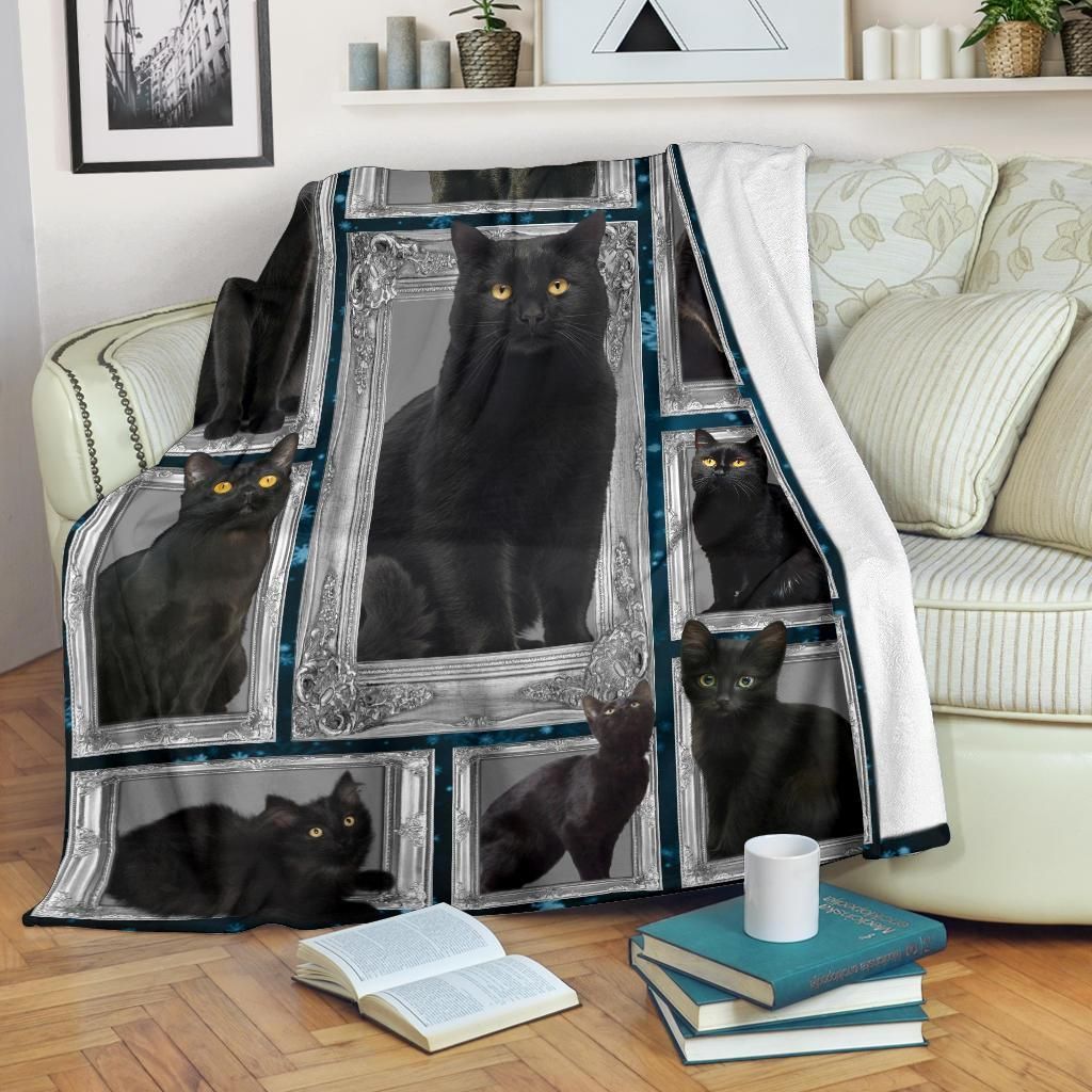 Cat Sherpa Fleece Blanket