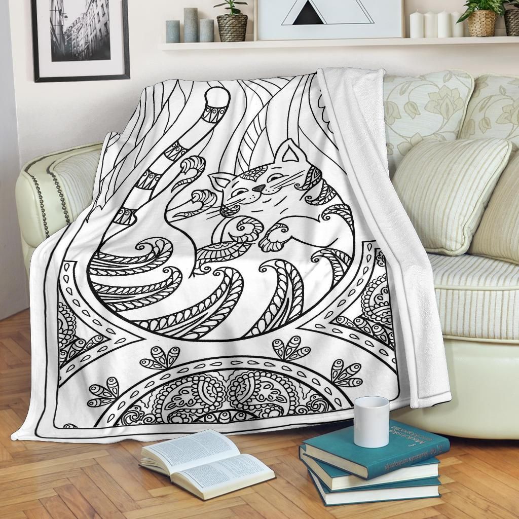 Cat Sherpa Fleece Blanket