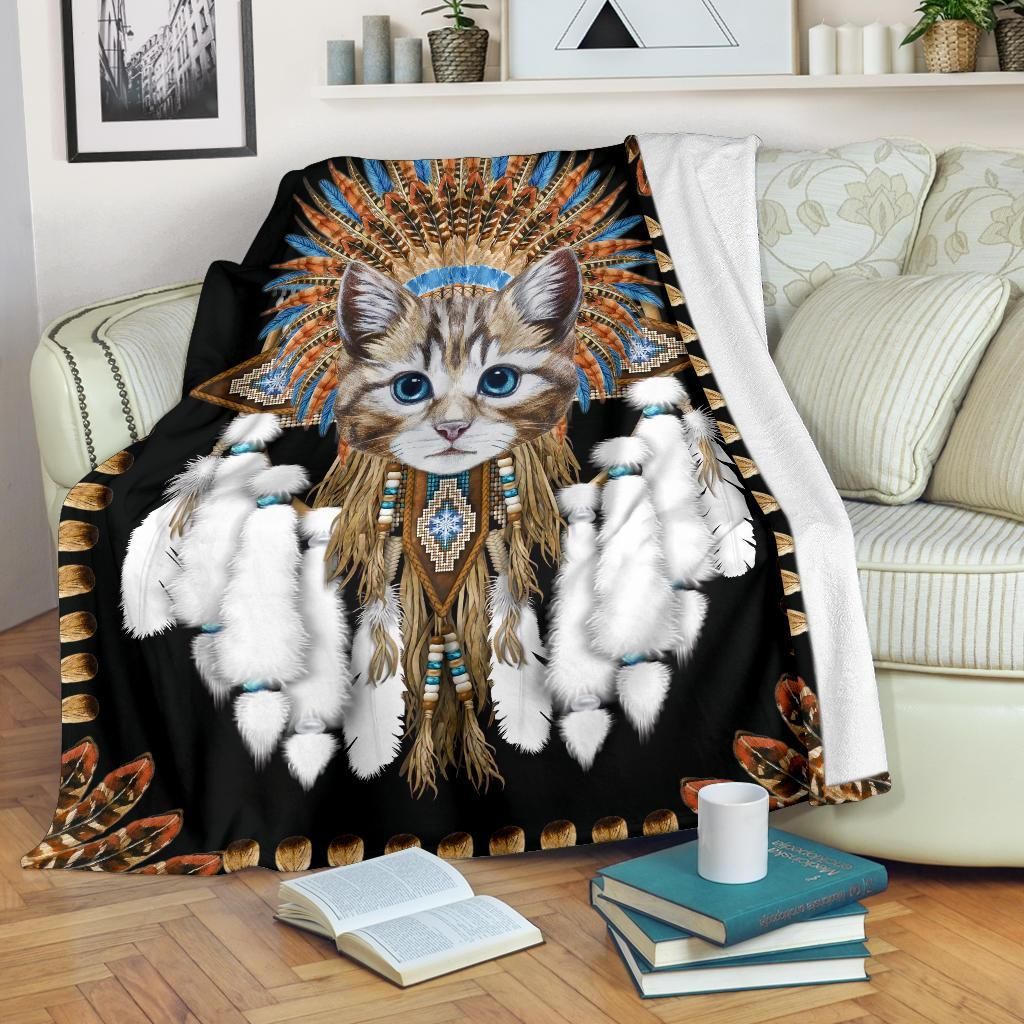 Cat Sherpa Fleece Blanket
