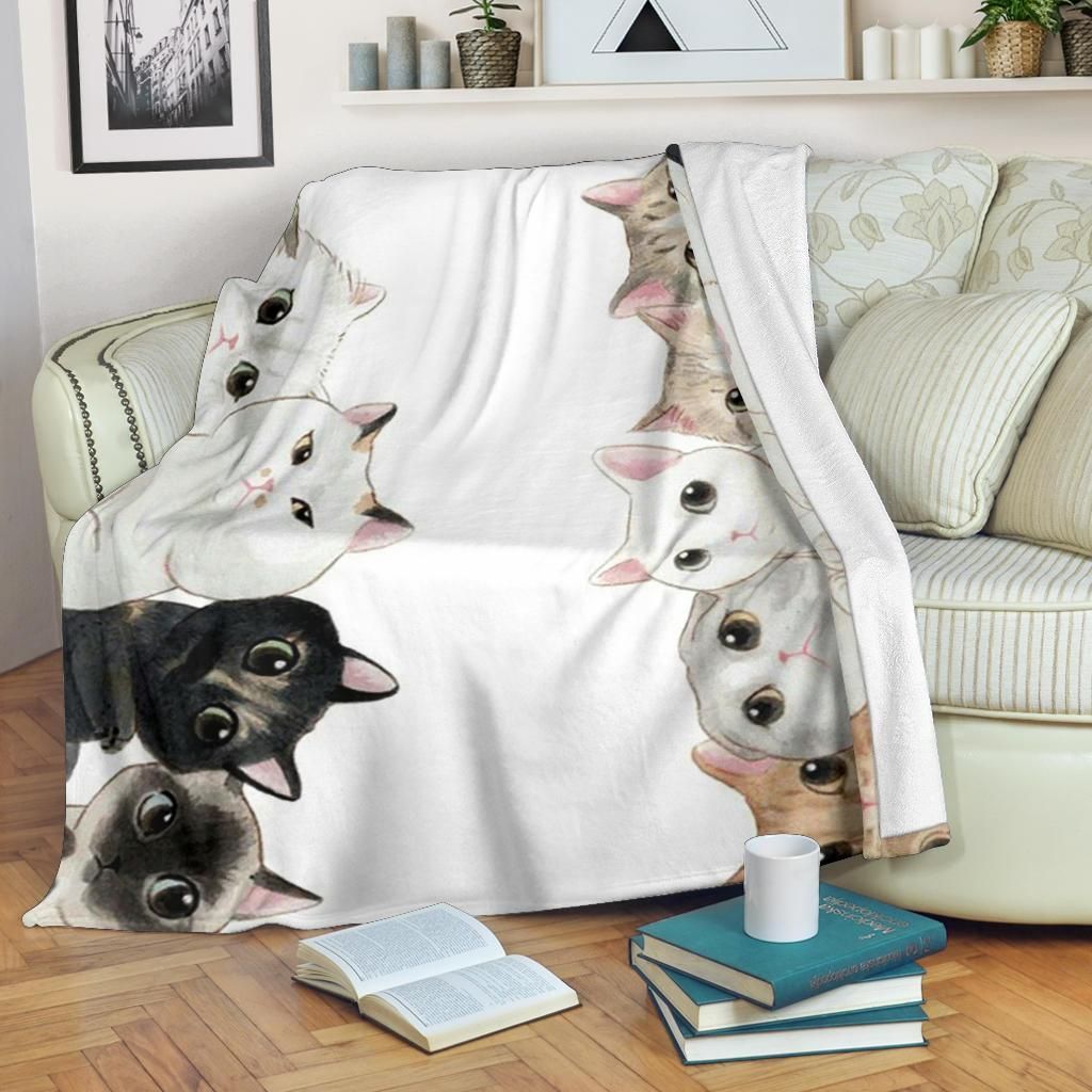 Cat Sherpa Fleece Blanket