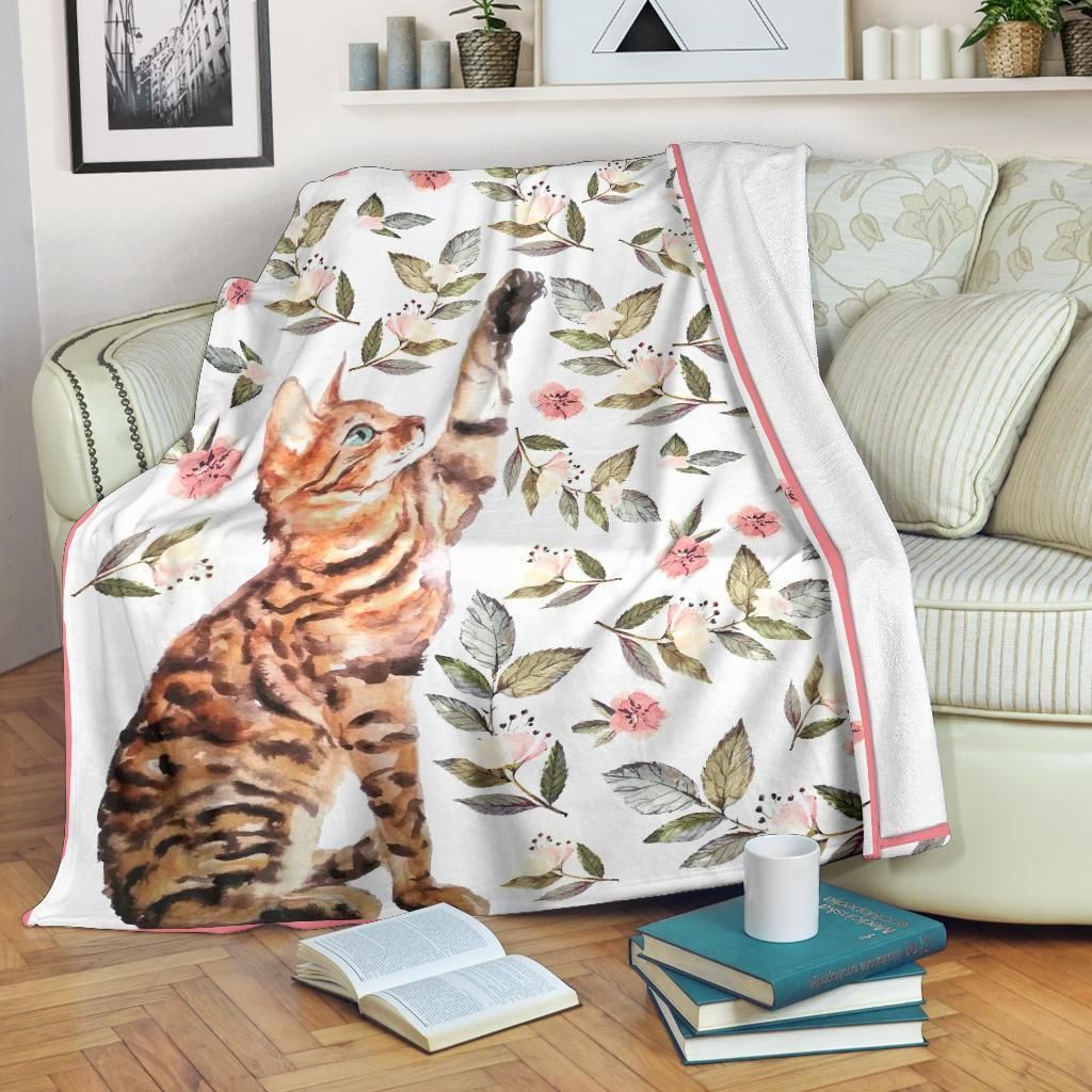 Cat Sherpa Fleece Blanket