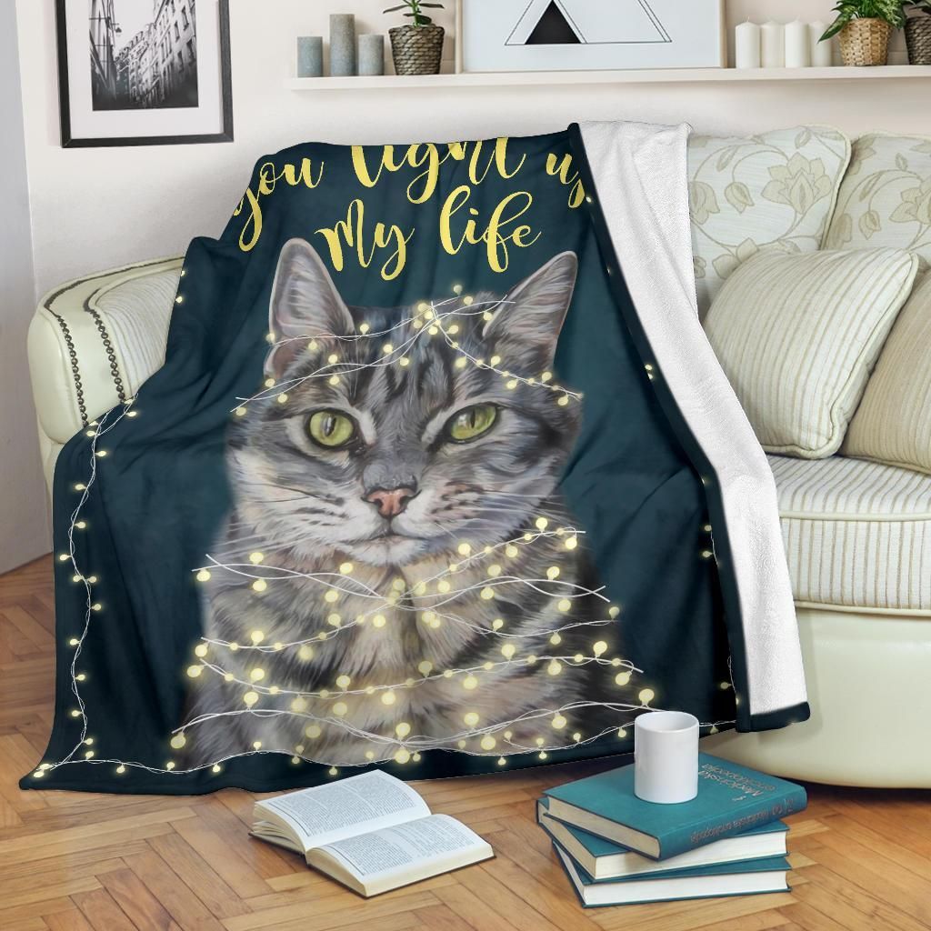 Cat Sherpa Fleece Blanket
