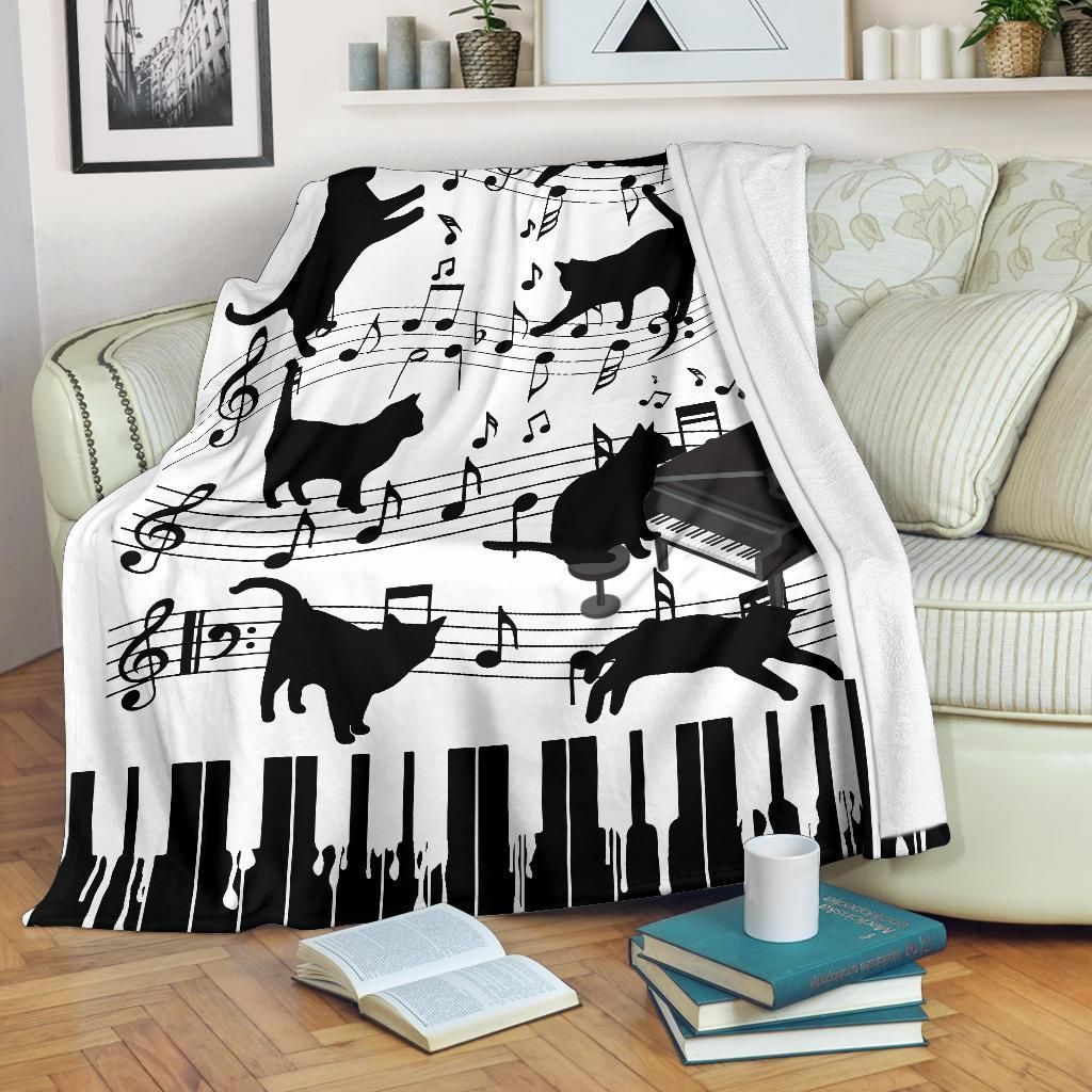 Cat Sherpa Fleece Blanket