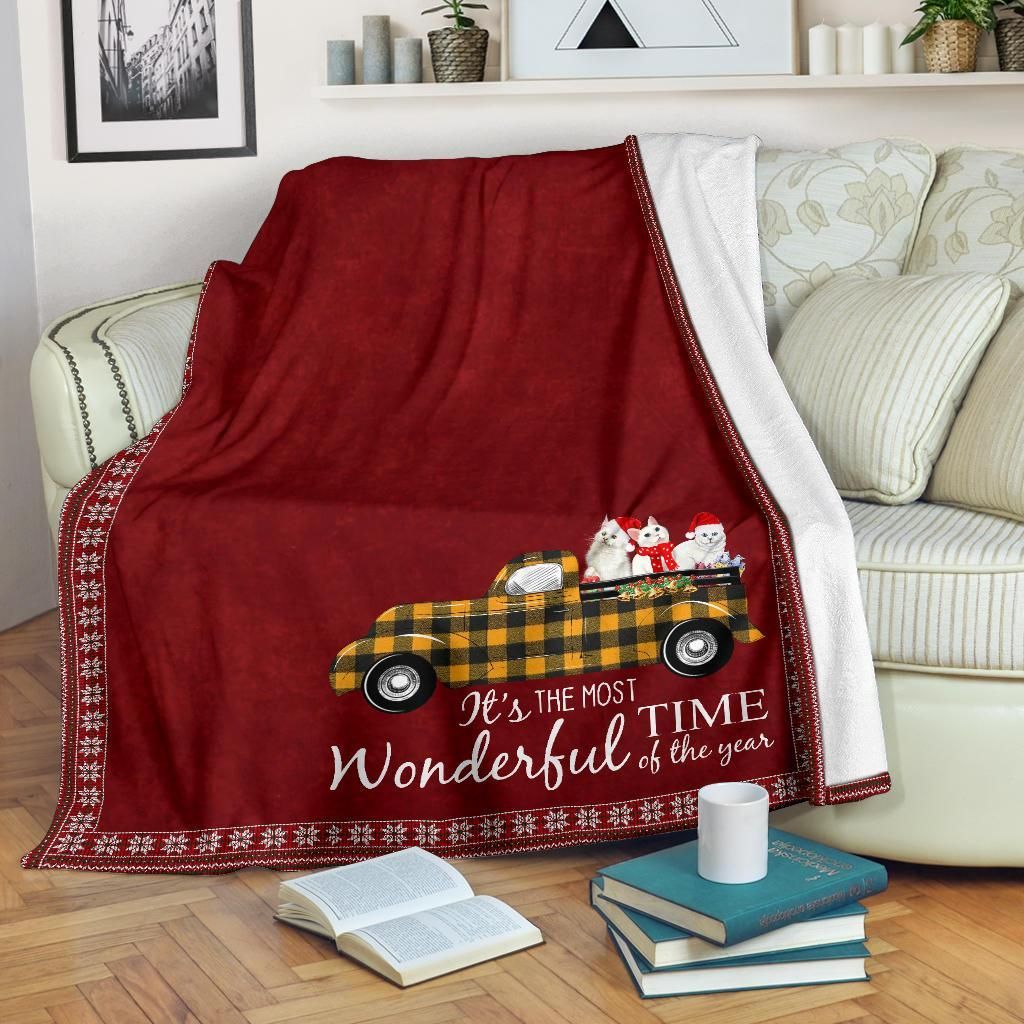 Cat Sherpa Fleece Blanket