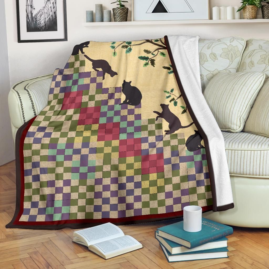 Cat Sherpa Fleece Blanket