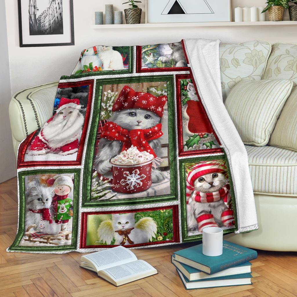 Cat Sherpa Fleece Blanket