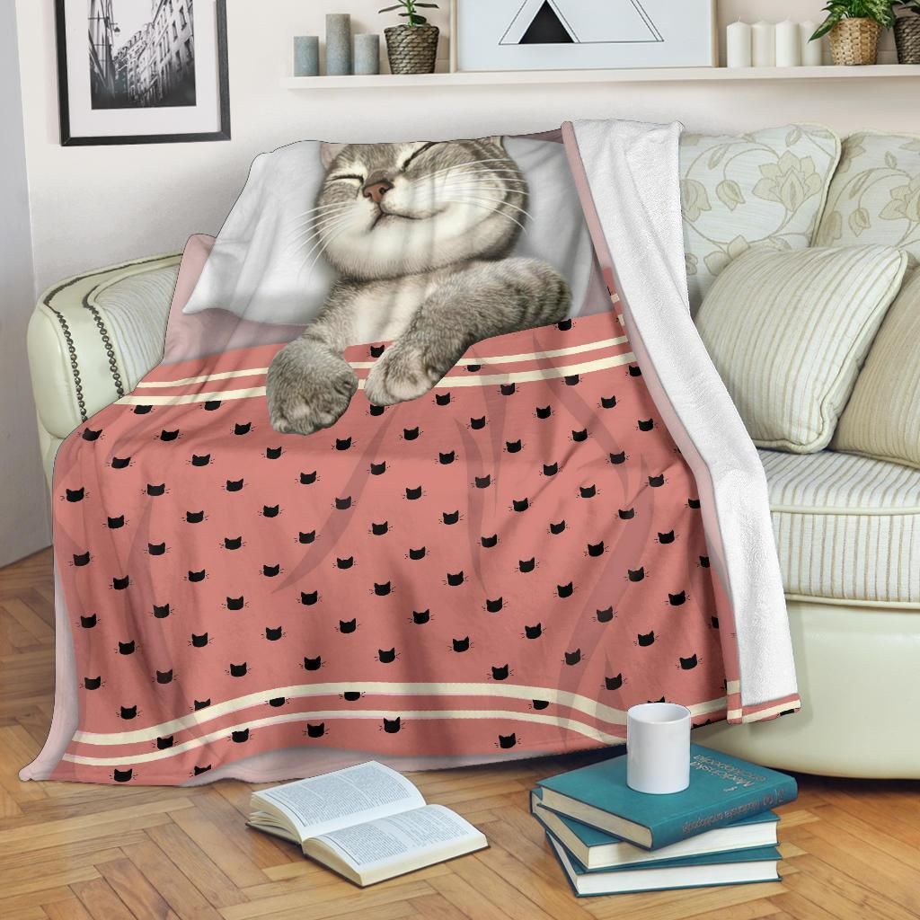 Cat Sherpa Fleece Blanket