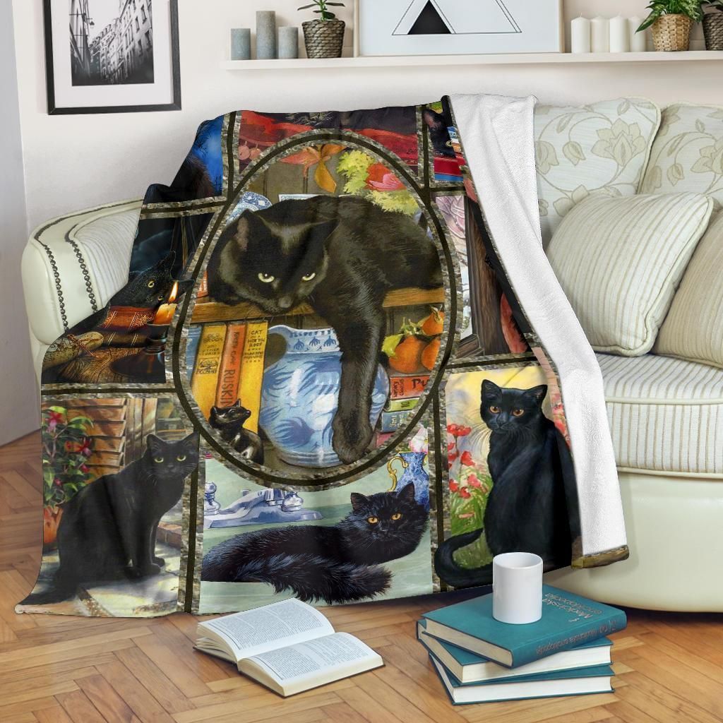 Cat Sherpa Fleece Blanket