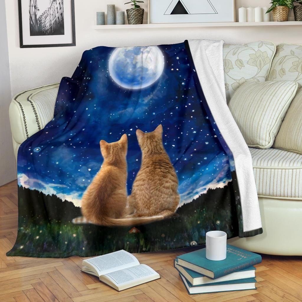 Cat Couple Sherpa Fleece Blanket