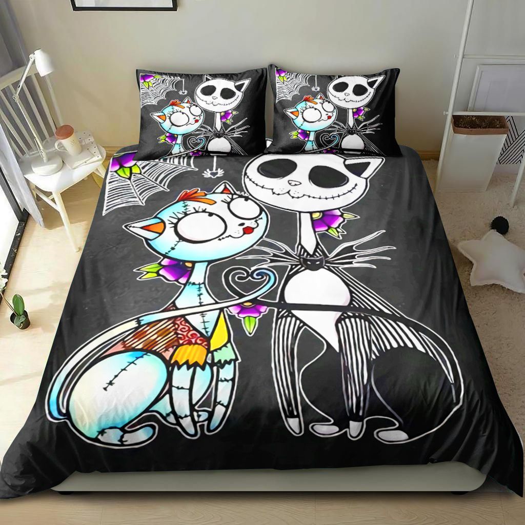 Cat Couple Halloween Bedding Set
