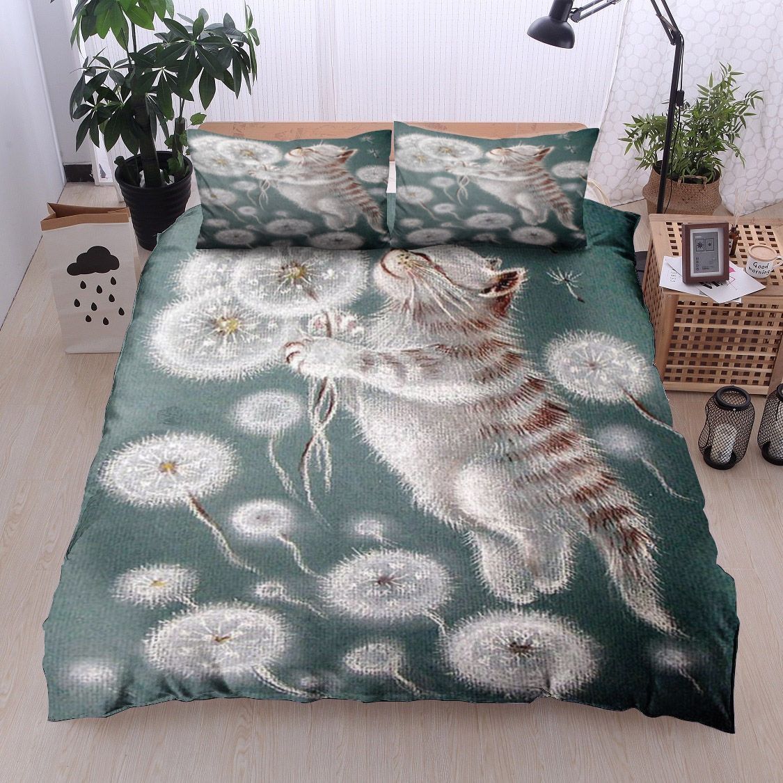 Cat Dandelion Bedding Set