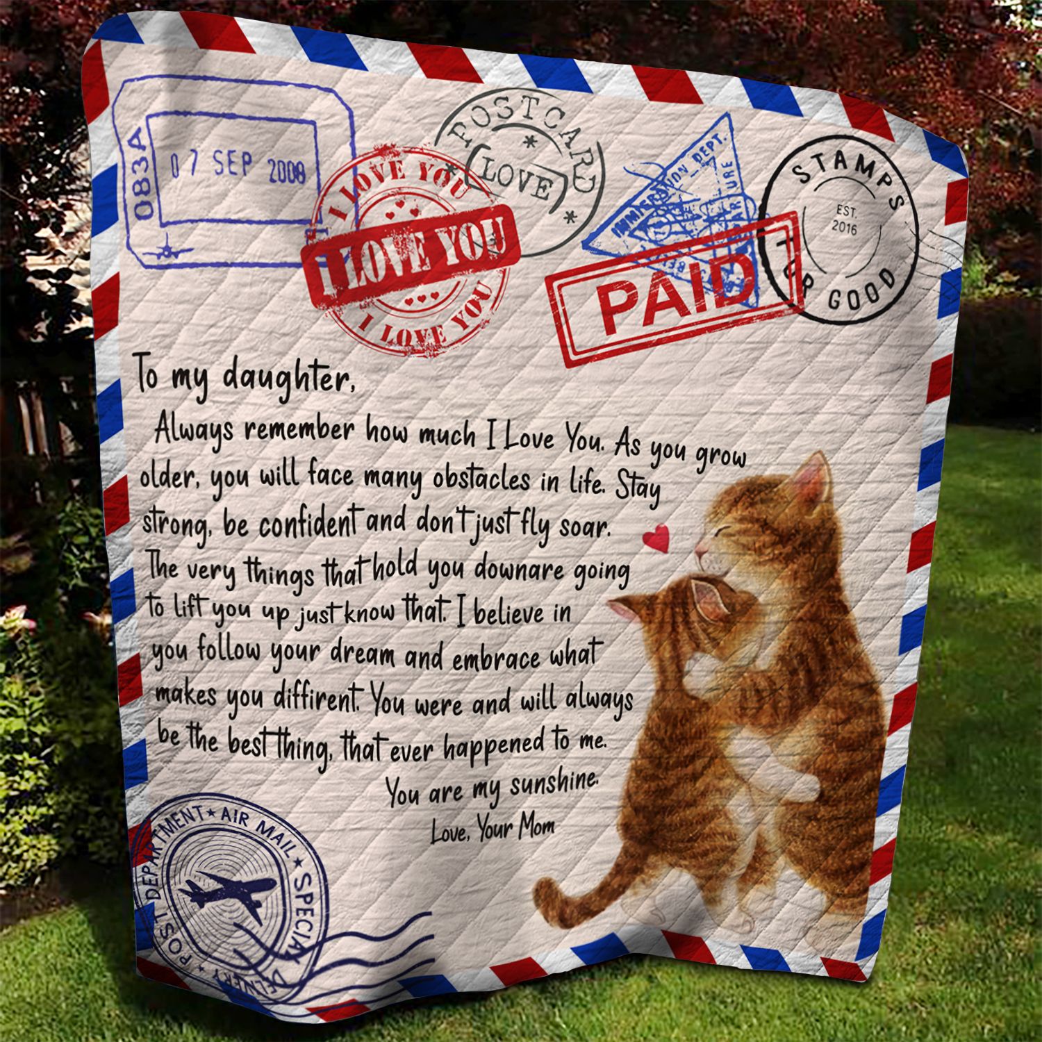 Cat Daughter And Mom Quilt Blanket BB220706NB