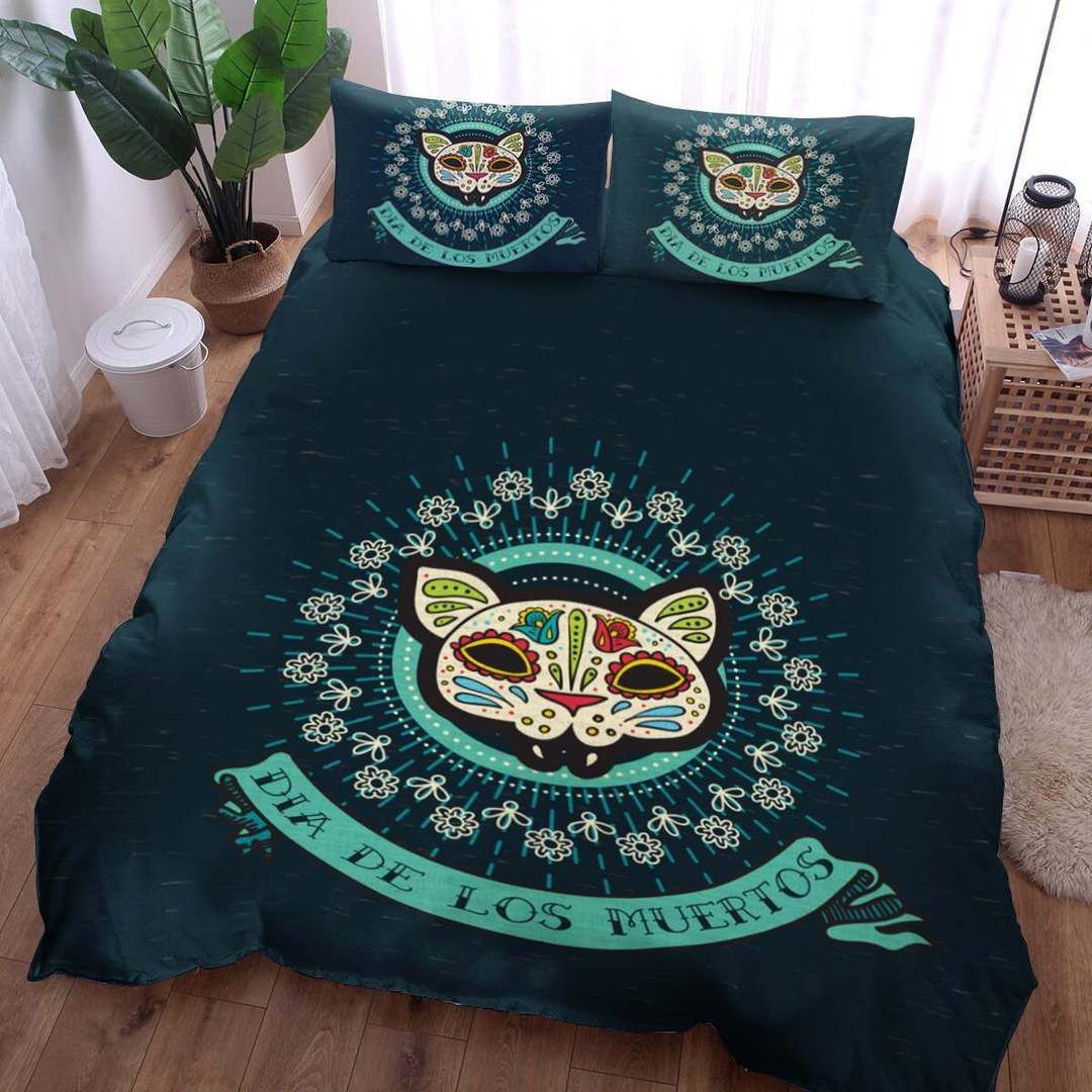 Cat Day Of The Dead Bedding Set