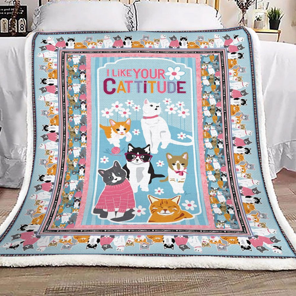 Cat Sherpa Fleece Blanket