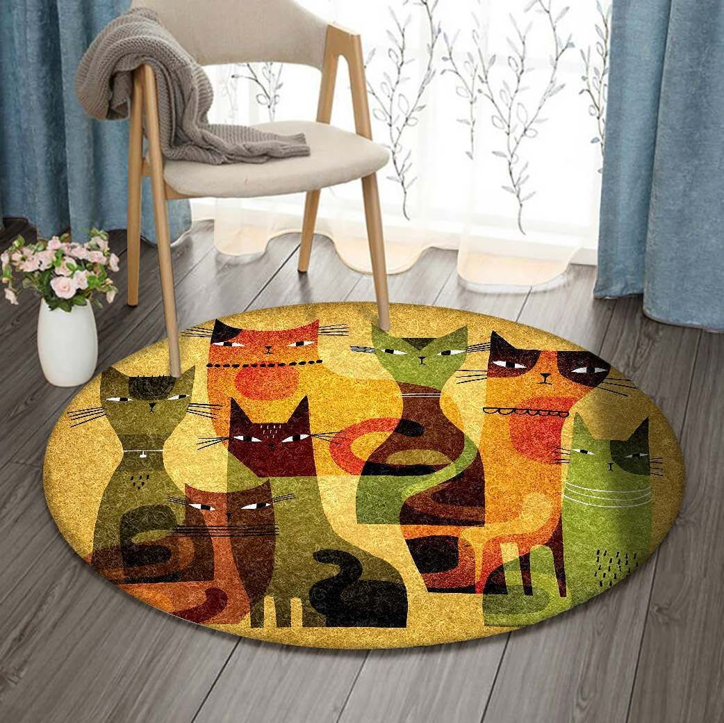 Cat Round Carpet