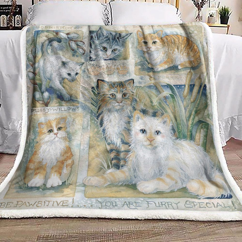 Cat Sherpa Fleece Blanket