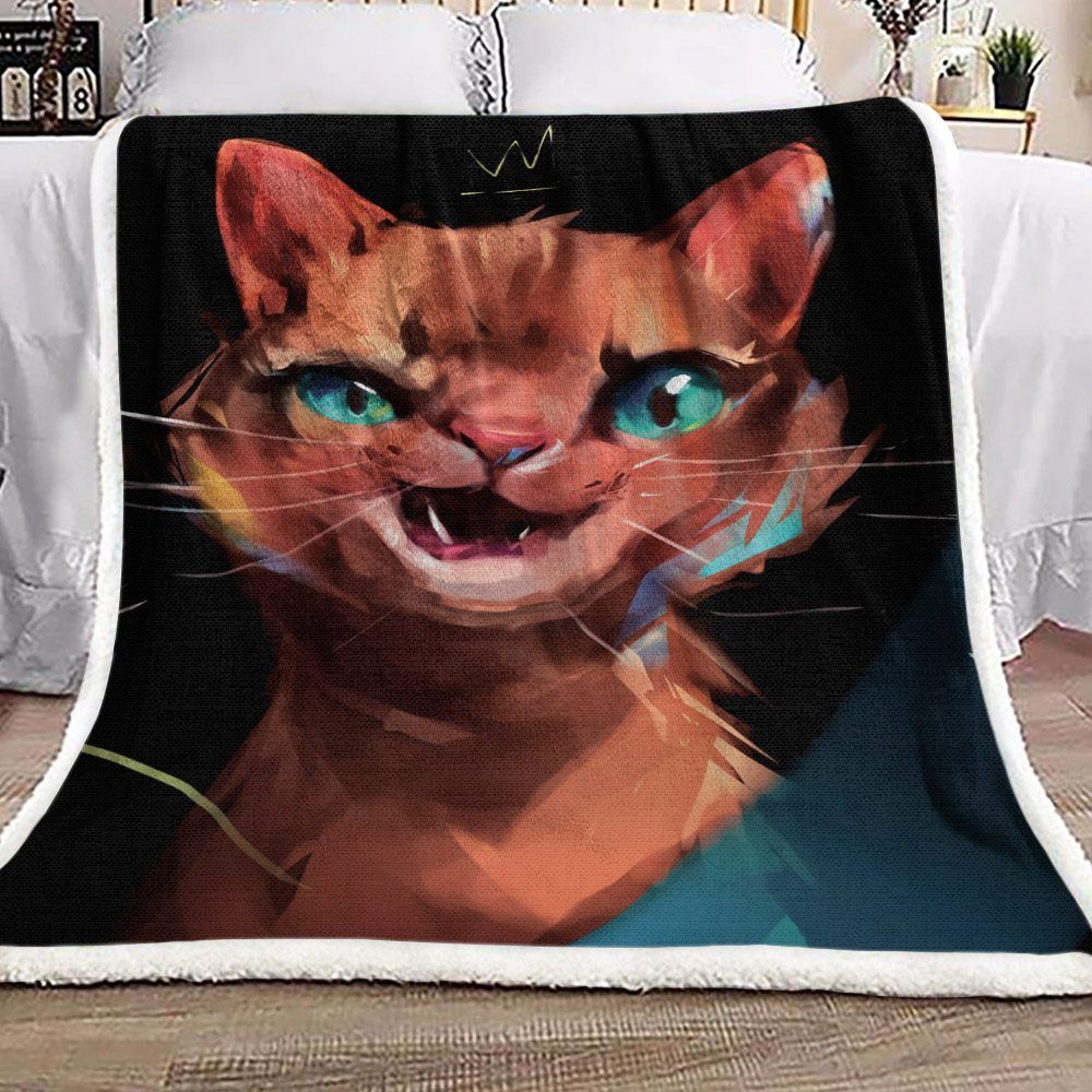 Cat Sherpa Fleece Blanket
