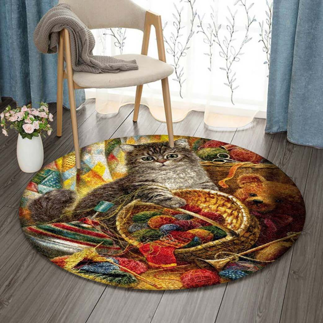 Cat Round Carpet
