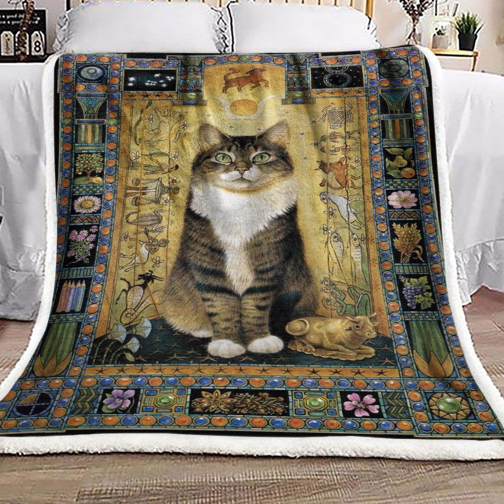 Cat Sherpa Fleece Blanket