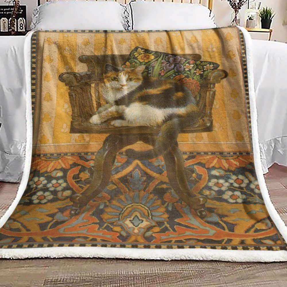 Cat Sherpa Fleece Blanket