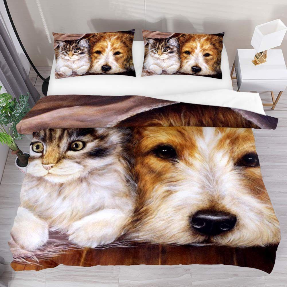 Cat Dog Bedding Set