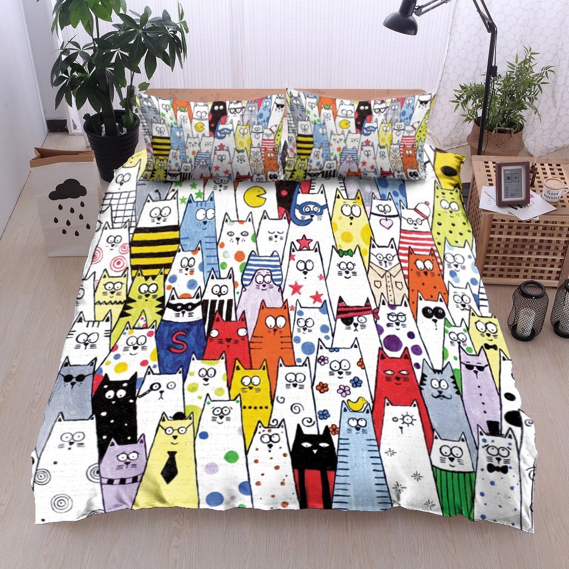 Cat Doodle Bedding Set
